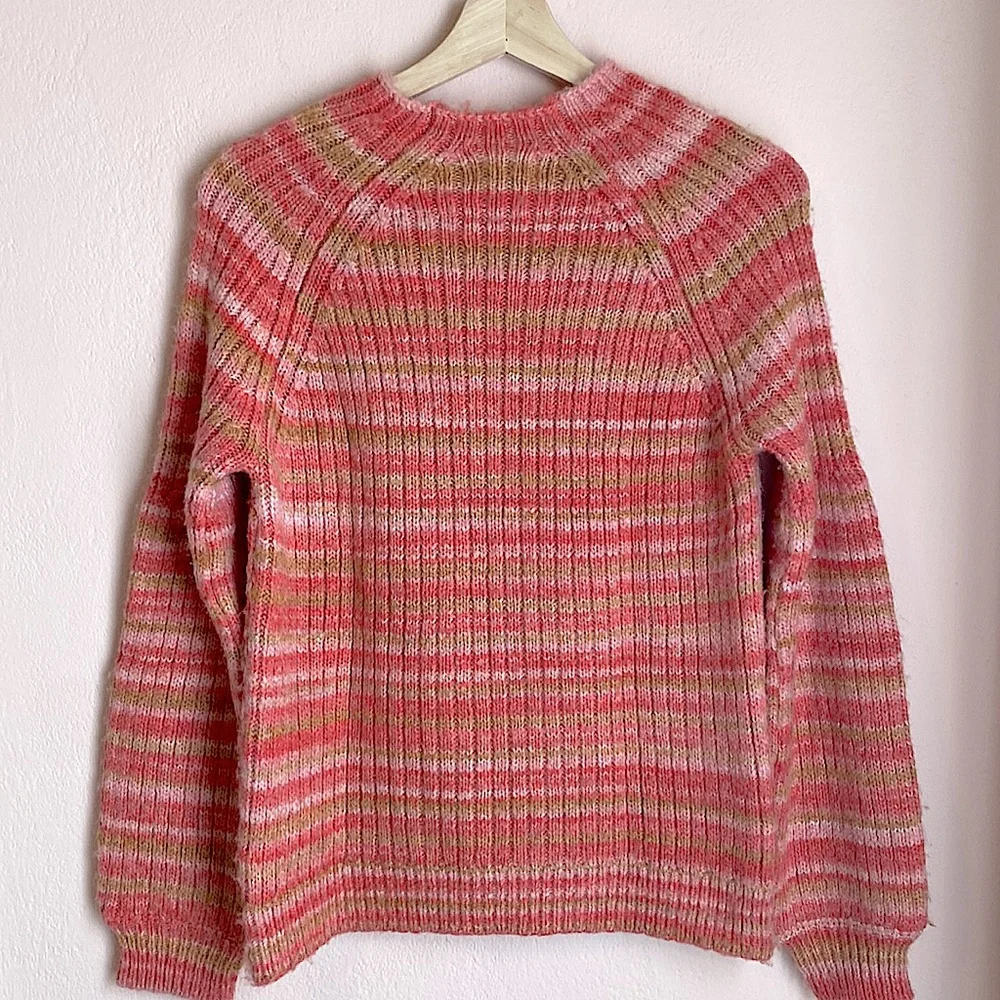 Anthropologie T.La Drea pink tan Space-Dyed Sweater, Size Medium